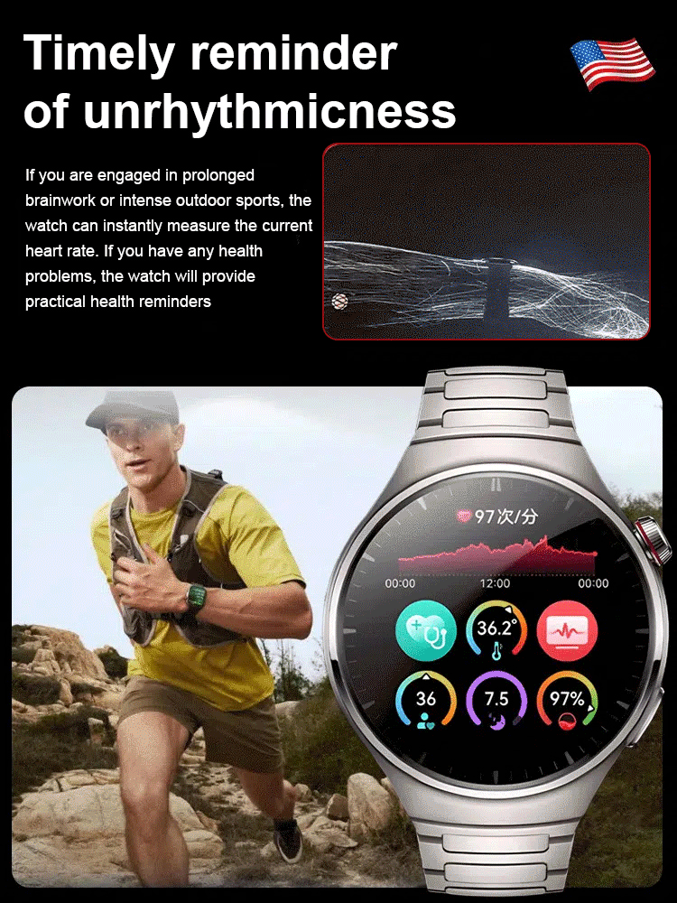 High-tech smartwatch | 8 health metrics 24/7, 13 sports modes, IP7 200m water resistant | Only 1 hour at the lowest annual price!