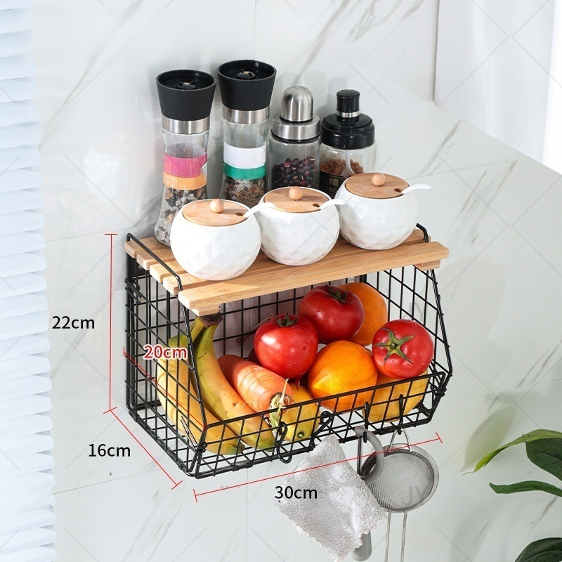 Multifunctional Wall-Mounted Kitchen Storage Basket