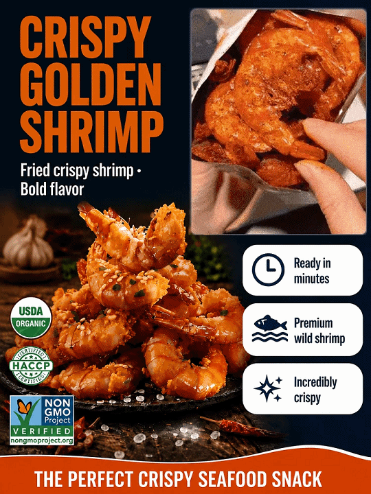  Wild‑Caught Alaskan Crispy Shrimp Snack | Non‑Fried Low‑Carb Seafood Treat