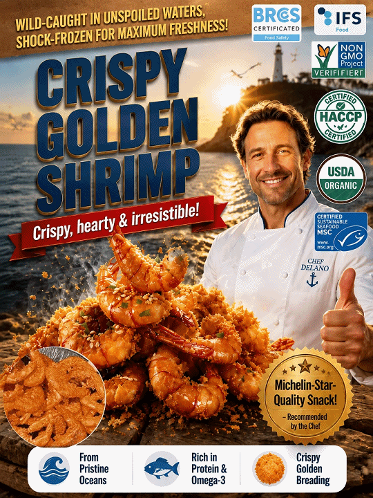  Wild‑Caught Alaskan Crispy Shrimp Snack | Non‑Fried Low‑Carb Seafood Treat