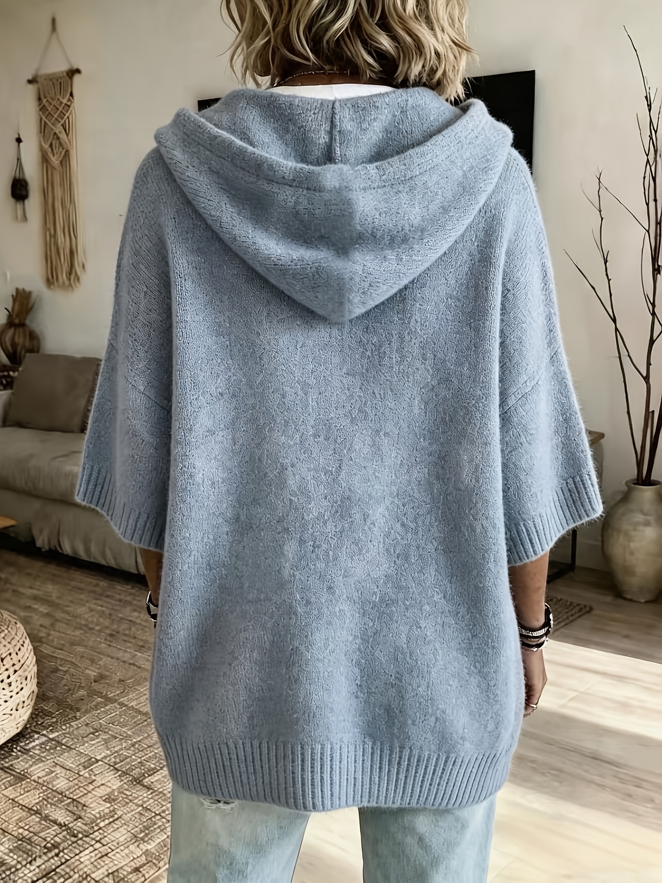 CLEARANCE SALE🔥 Women's Casual Hoodie Cotton Plain Long Sleeve Comfy Cardigan