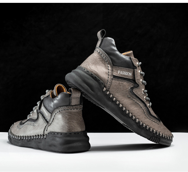 🔥Limited Time Sale 70% OFF🔥-Men's comfortable non-slip leather shoes with arch support and hand-sewn-Comfort & Reliable