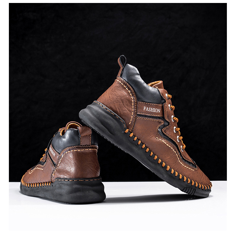 🔥Limited Time Sale 70% OFF🔥-Men's comfortable non-slip leather shoes with arch support and hand-sewn-Comfort & Reliable