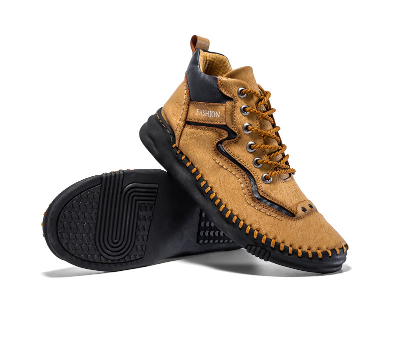 🔥Limited Time Sale 70% OFF🔥-Men's comfortable non-slip leather shoes with arch support and hand-sewn-Comfort & Reliable