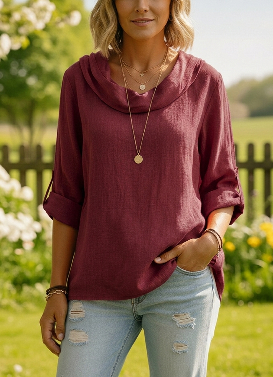 New Arrivals🔥 Linen Cotton Stacked Collar Top