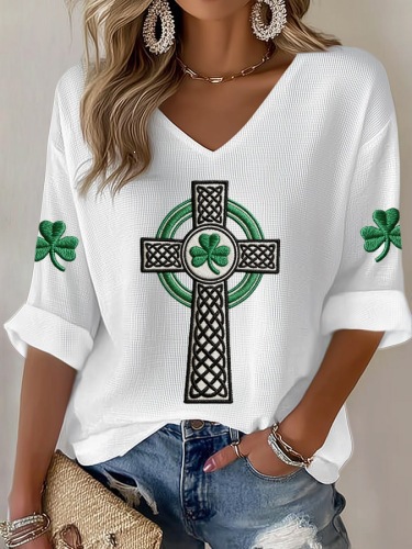Women's American 250th Anniversary Three-Quarter Sleeve V-Neck Top