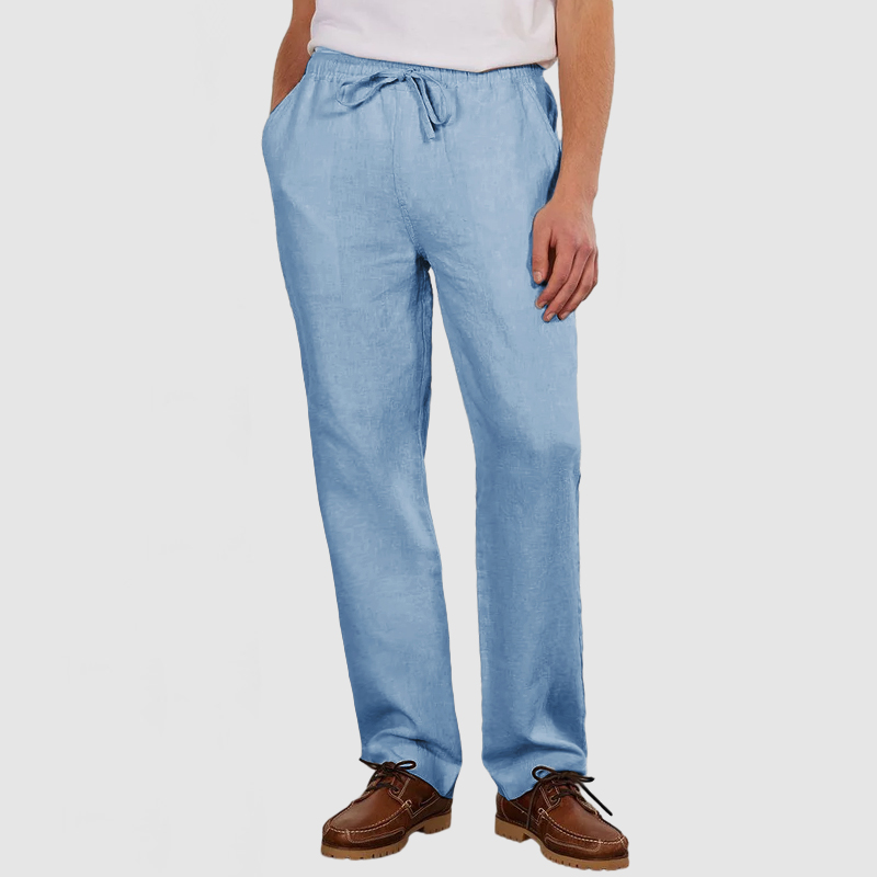 Men's Daily Casual Cotton Linen Lace-Up Trousers-Comfort & Reliable