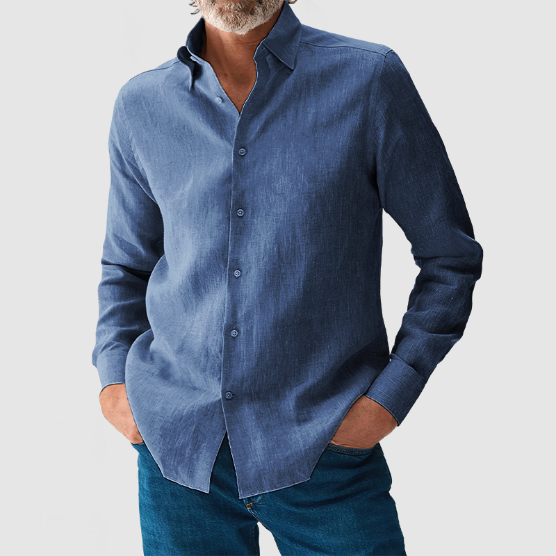 Men's Casual Daily Premium Cotton Linen Shirt-Comfort & Reliable
