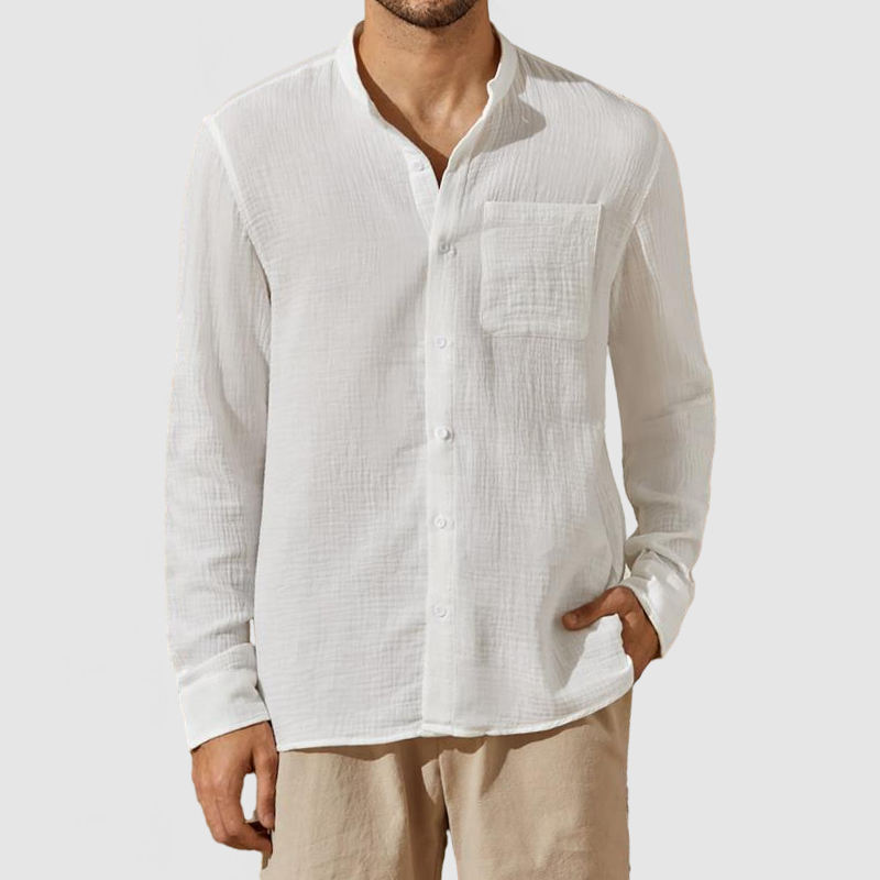Men's Casual Textured Pocket Shirt-Comfort & Reliable