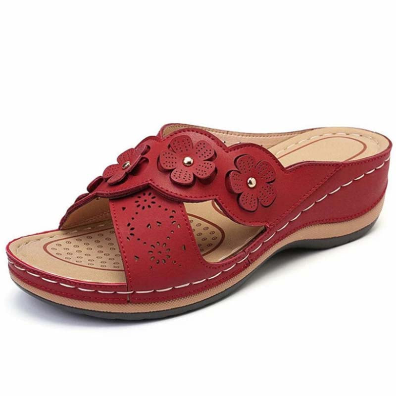 Womens Arch Support  Floral Vintage Wedge Sandals-Comfort & Reliable