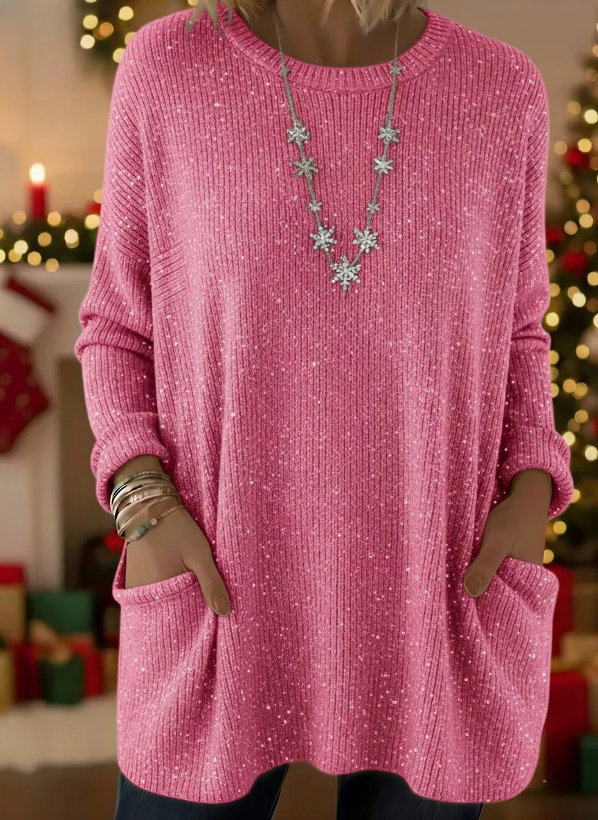 🎄 New Arrivals🔥 Christmas Sparkling Loose Pocket Pullover Sweater