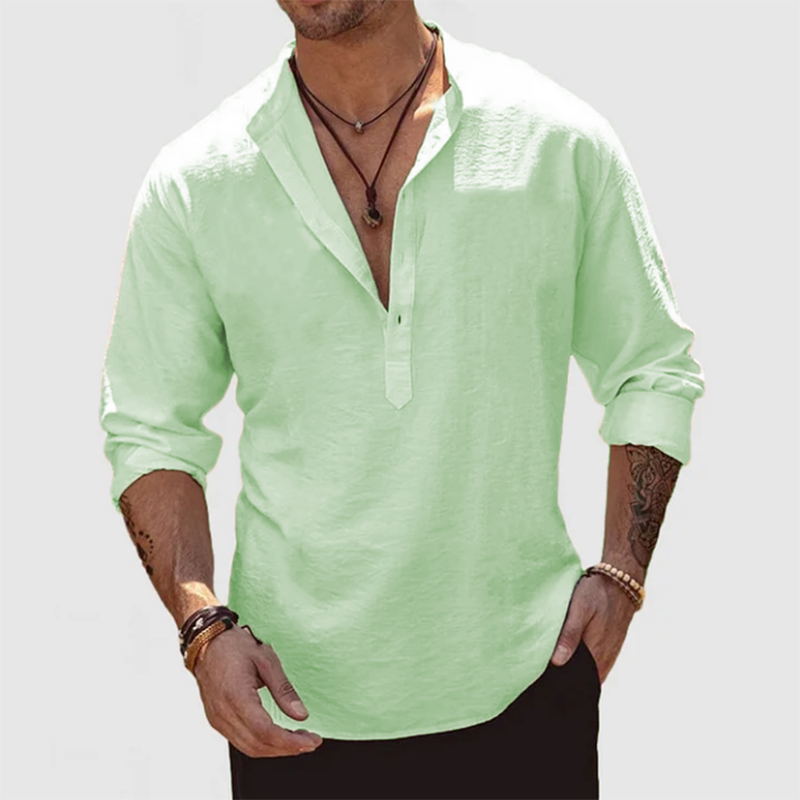 Men's Casual Everyday Cotton Linen Shirt-Comfort & Reliable