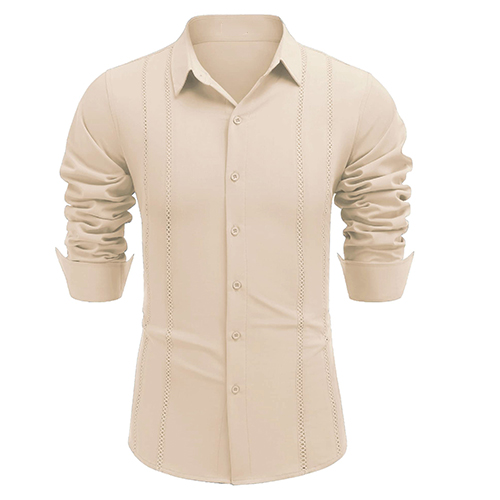 Men's Comfortable Breathable Cuban Casual Button Up Long Sleeve Beach Linen Shirt-Comfort & Reliable
