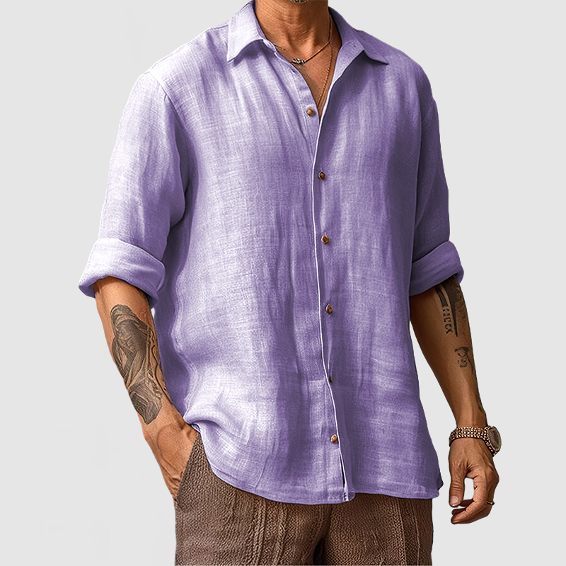 Men's Casual Beach Seaside Cotton Linen Shirt-Comfort & Reliable