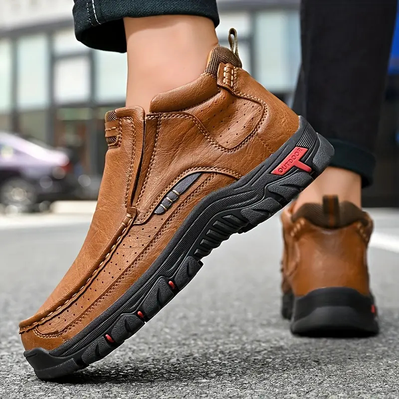 ⏰Last Day! 50% OFF 🔥Men's Handcrafted Leather Waterproof Non-Slip Orthopaedic Ankle Boots-Comfort & Reliable