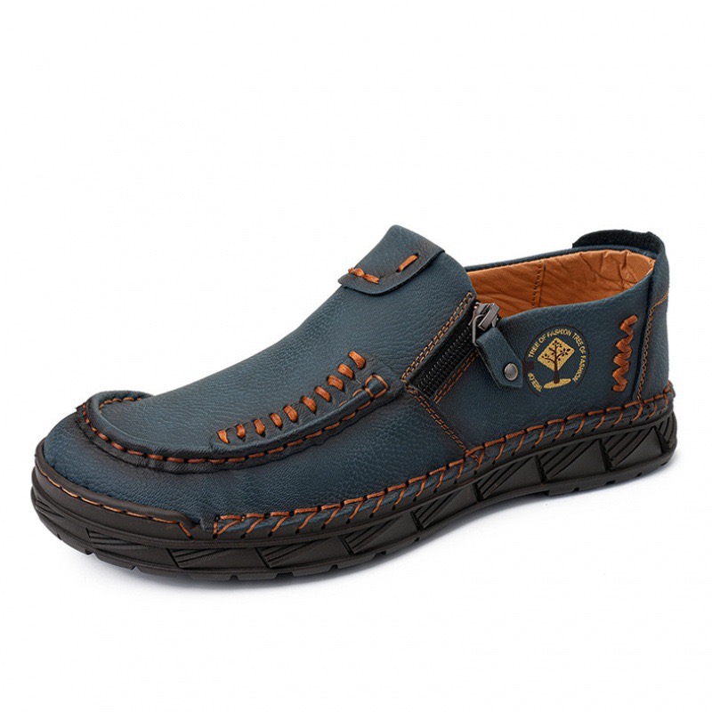 🔥LAST DAY 70% OFF🔥Premium Leather Loafers - Arch Support, Shock Absorption, Easy Side Zip-Comfort & Reliable