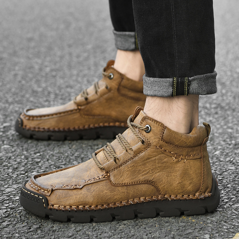 (🔥CLEARANCE SALE - 70% OFF)Men's Hand-Sewn Wear-Resistant Waterproof Cowhide Shoes-Comfort & Reliable