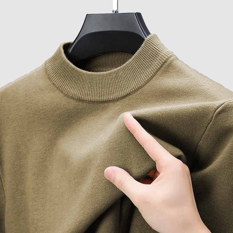 Men's Basic Bottom Cashmere Sweater-Comfort & Reliable