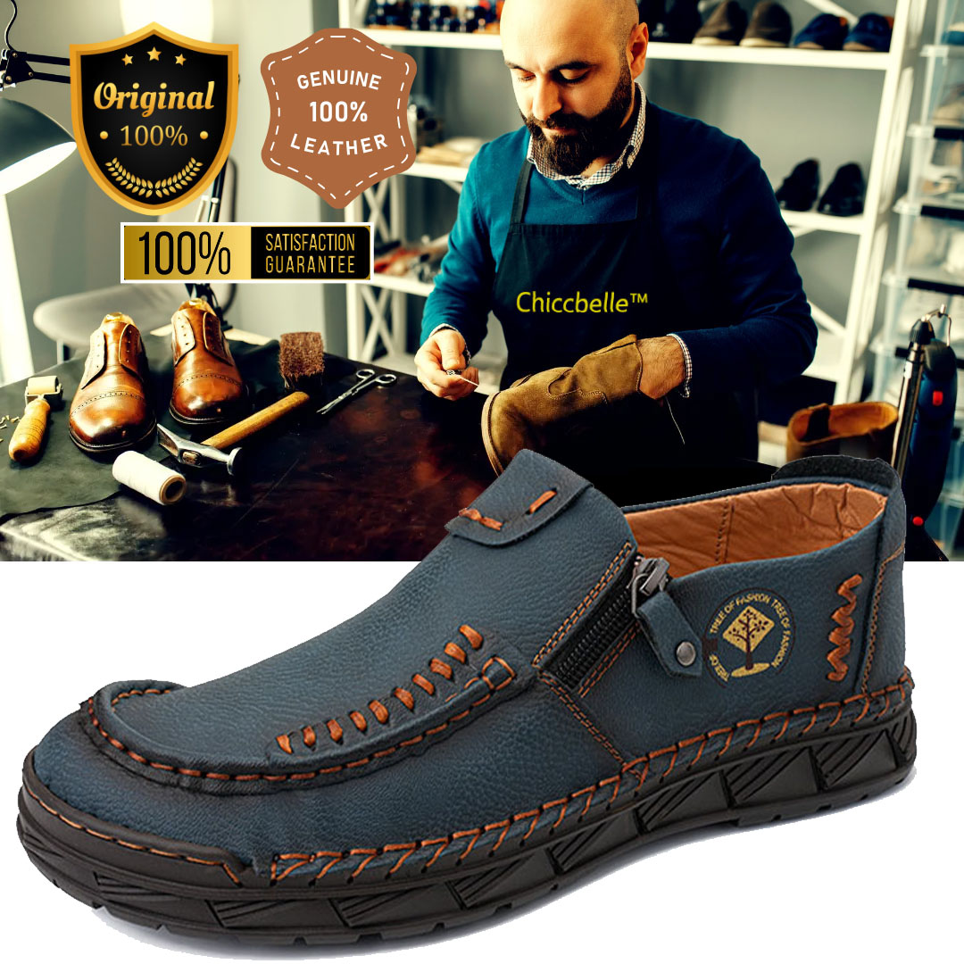 🔥LAST DAY 70% OFF🔥Premium Leather Loafers - Arch Support, Shock Absorption, Easy Side Zip-Comfort & Reliable
