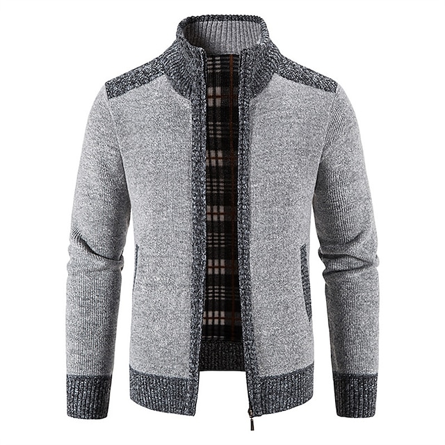 Men's Stand Collar Zipper Cashmere Jacket-Comfort & Reliable