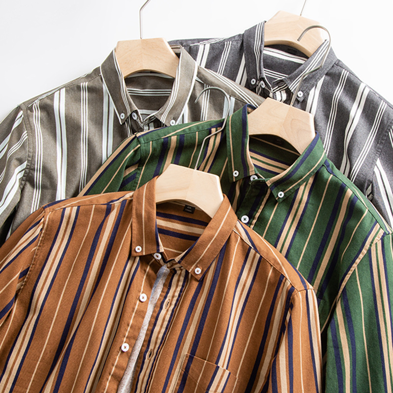 Men's cotton striped shirt-Comfort & Reliable