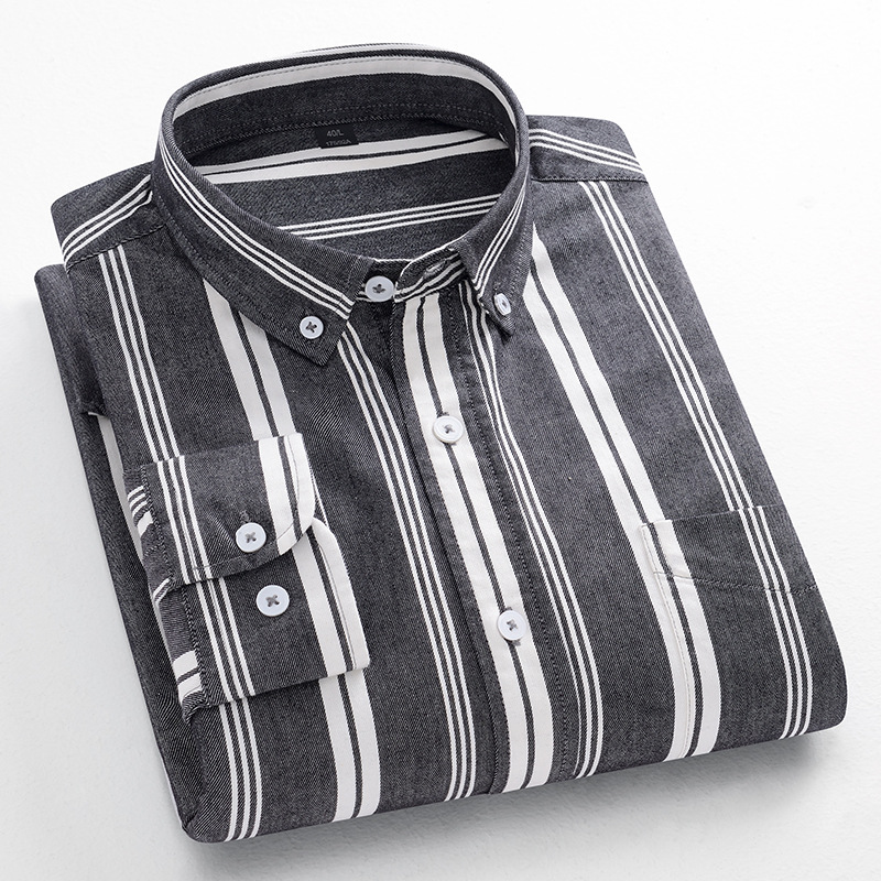 Men's cotton striped shirt-Comfort & Reliable