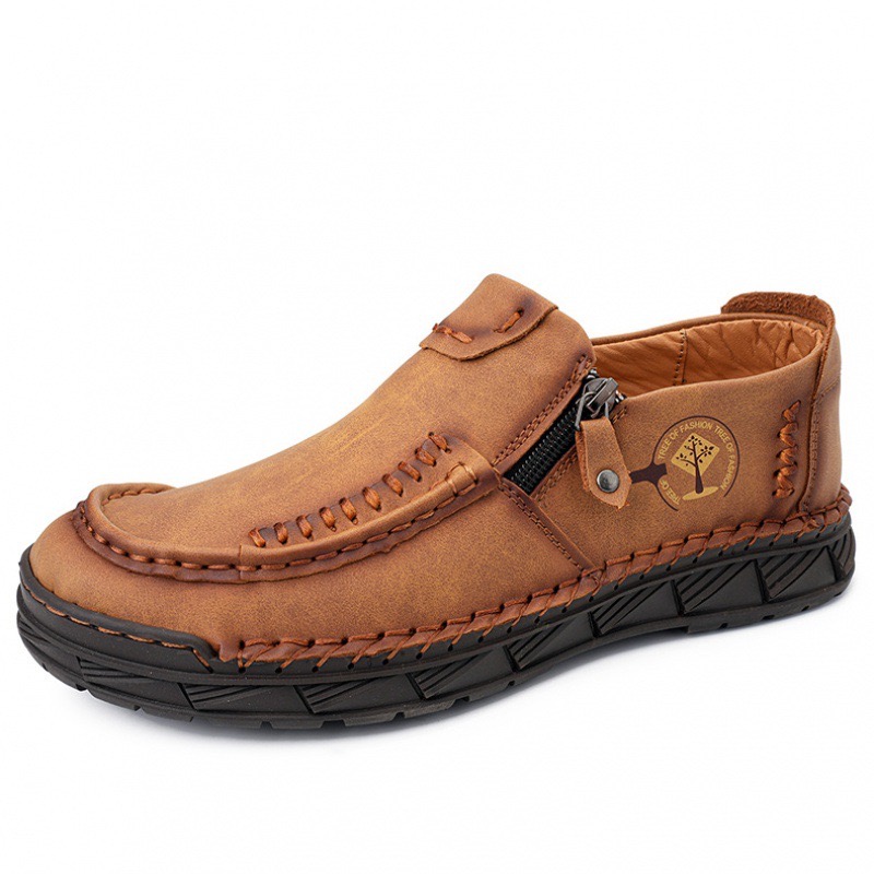 🔥LAST DAY 70% OFF🔥Premium Leather Loafers - Arch Support, Shock Absorption, Easy Side Zip-Comfort & Reliable