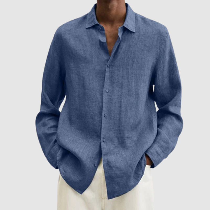 Men's Linen Long Sleeve Shirts-Comfort & Reliable