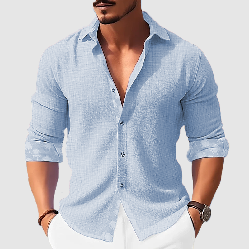 Men's shirt autumn men's cotton linen shirt long sleeve lapel shirt-Comfort & Reliable