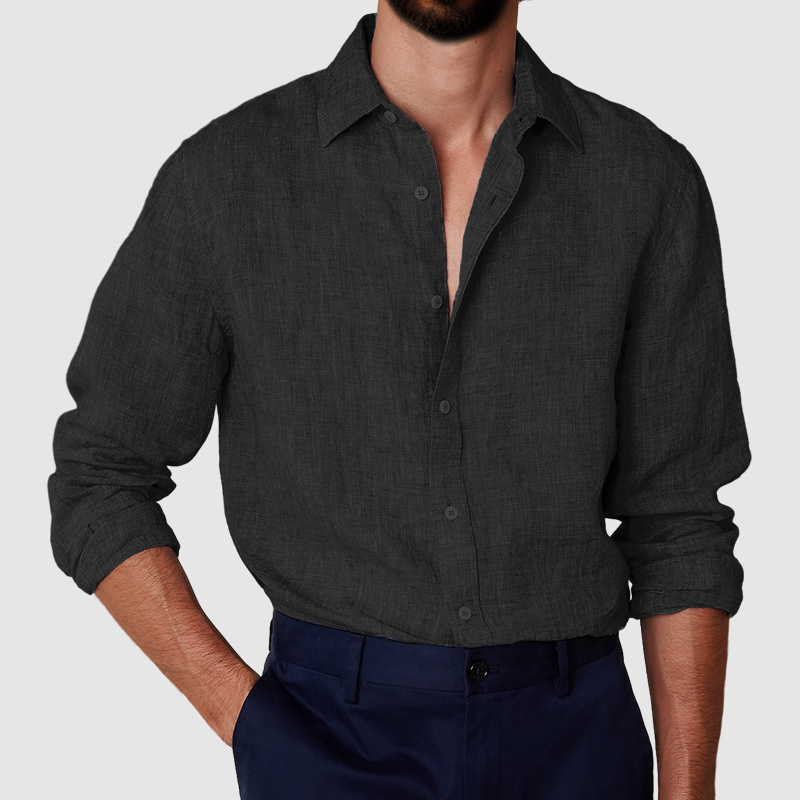 Men's cotton and linen anti-wrinkle shirt-Comfort & Reliable