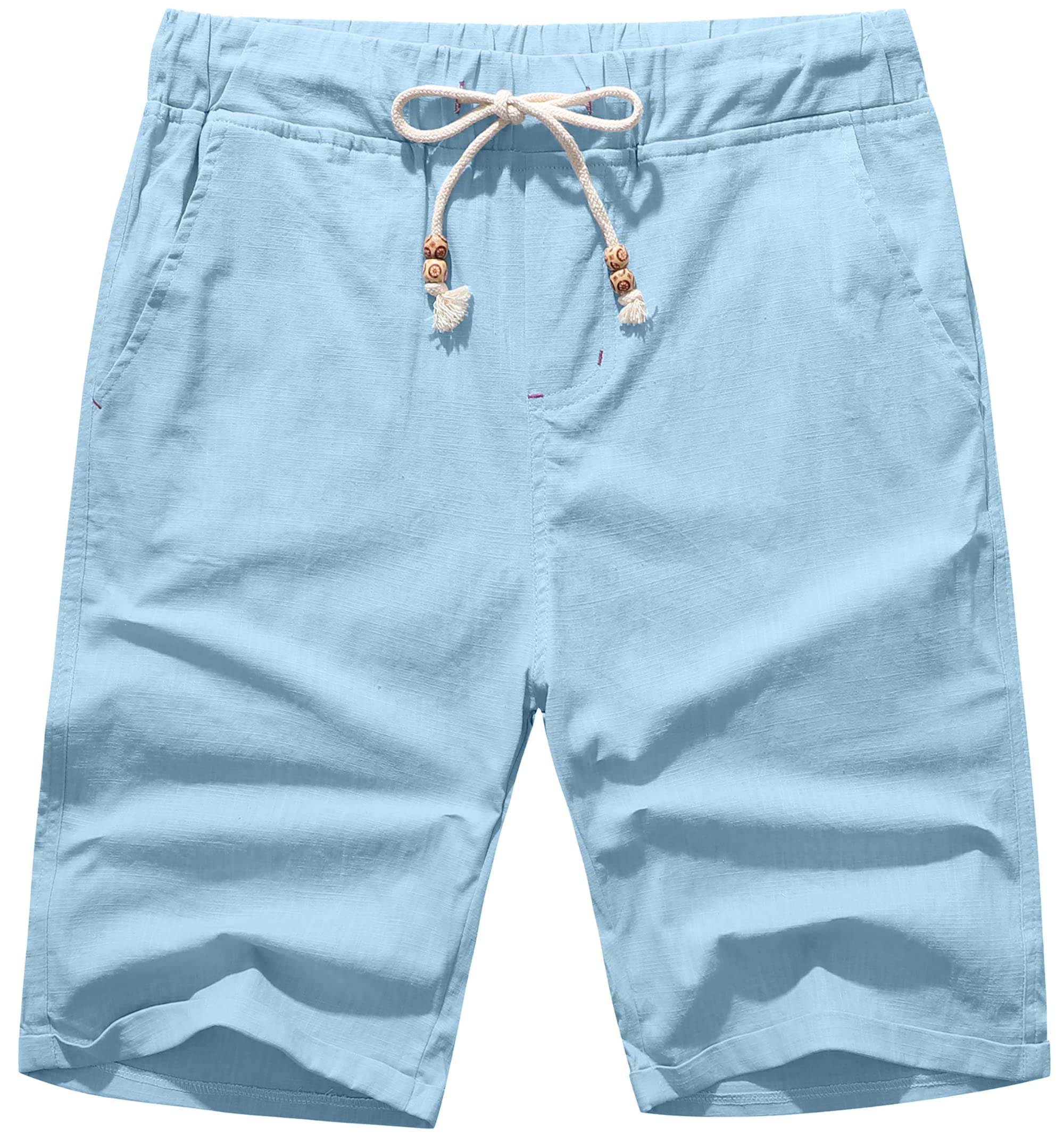 Men's Drawstring Linen Beach Shorts-Comfort & Reliable