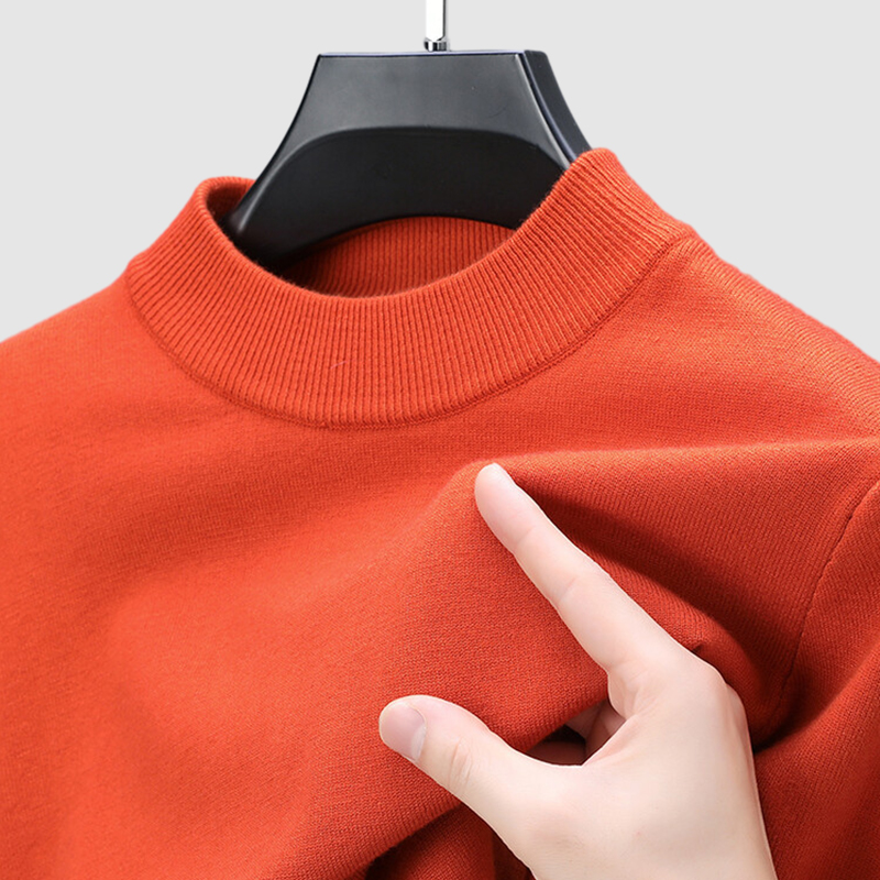 Men's Basic Bottom Cashmere Sweater-Comfort & Reliable
