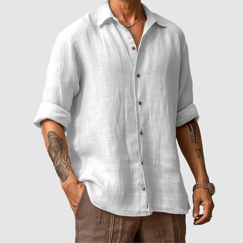 Men's Casual Beach Seaside Cotton Linen Shirt-Comfort & Reliable