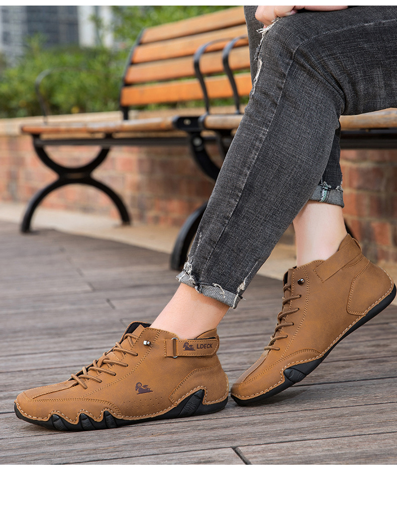 ⏰Promotion - 60% OFF🔥Barefoot Shoes Italian - Suede Velcro High Boots-Comfort & Reliable