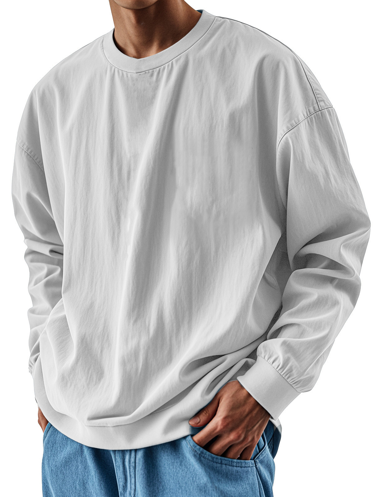 Premium Vintage Pleated T-Shirt for Men – Long Sleeves, Wrinkle-Resistant Fabric and a Perfect Fit