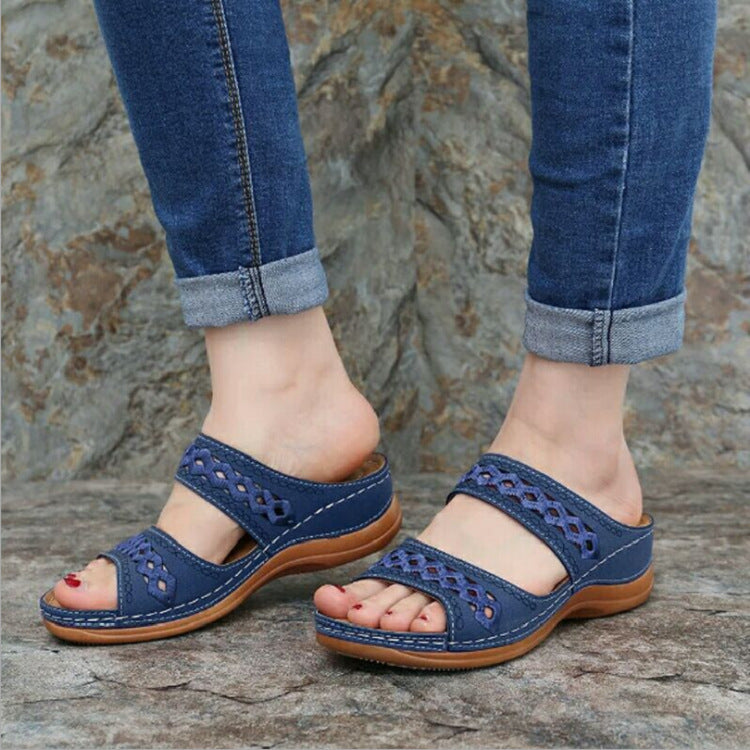 Ladies Cutout Flat Casual Slippers-Comfort & Reliable
