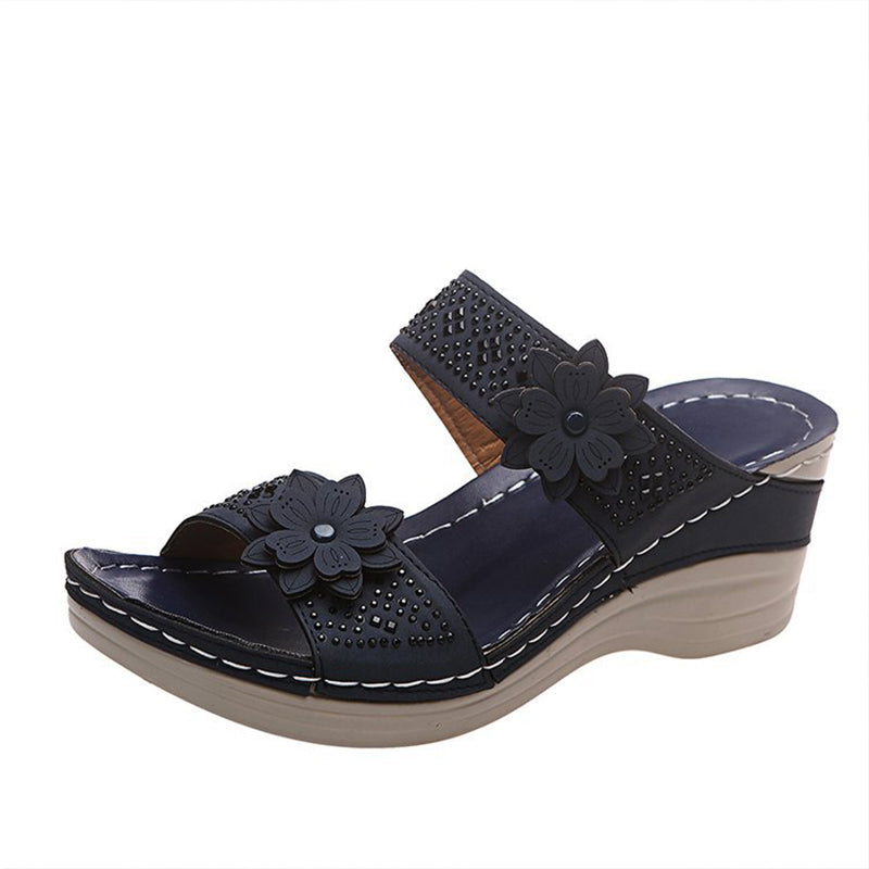 Women Casual Shoes Vintage Flower Fish Mouth Sandals-Comfort & Reliable