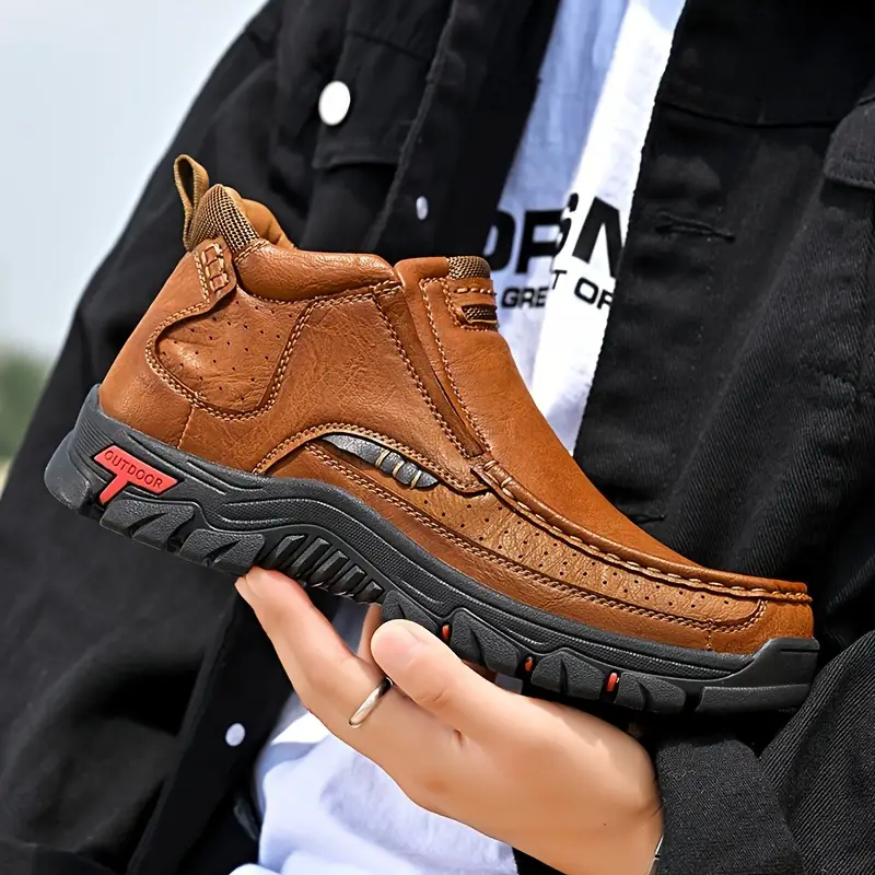 ⏰Last Day! 50% OFF 🔥Men's Handcrafted Leather Waterproof Non-Slip Orthopaedic Ankle Boots-Comfort & Reliable