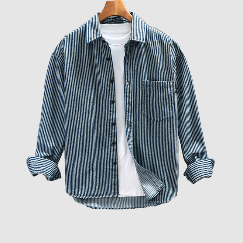 Men's striped casual shirt-Comfort & Reliable