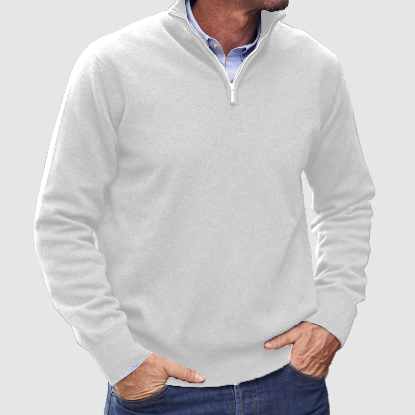 Men's Cashmere Zipper Basic Sweater-Comfort & Reliable