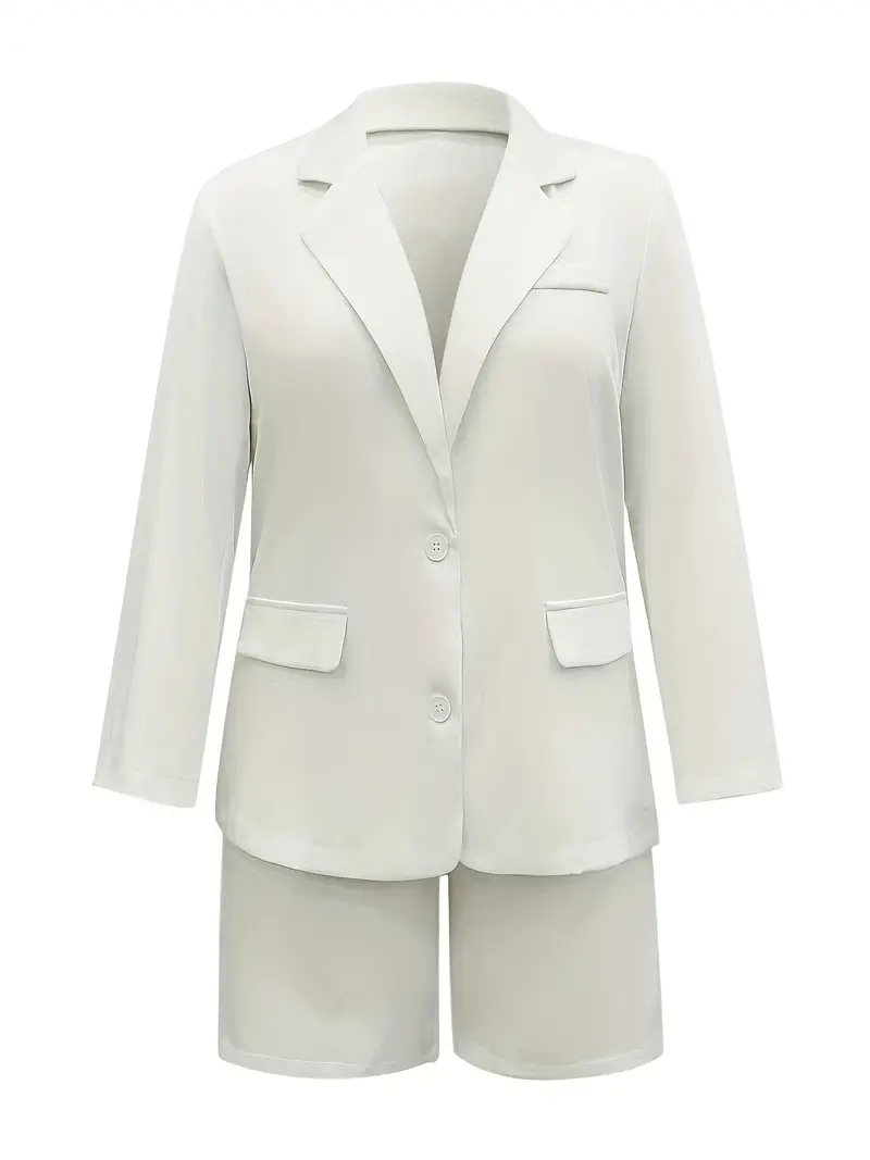 Casual Long Sleeve Coat and Shorts Two-piece Set-Comfort & Reliable