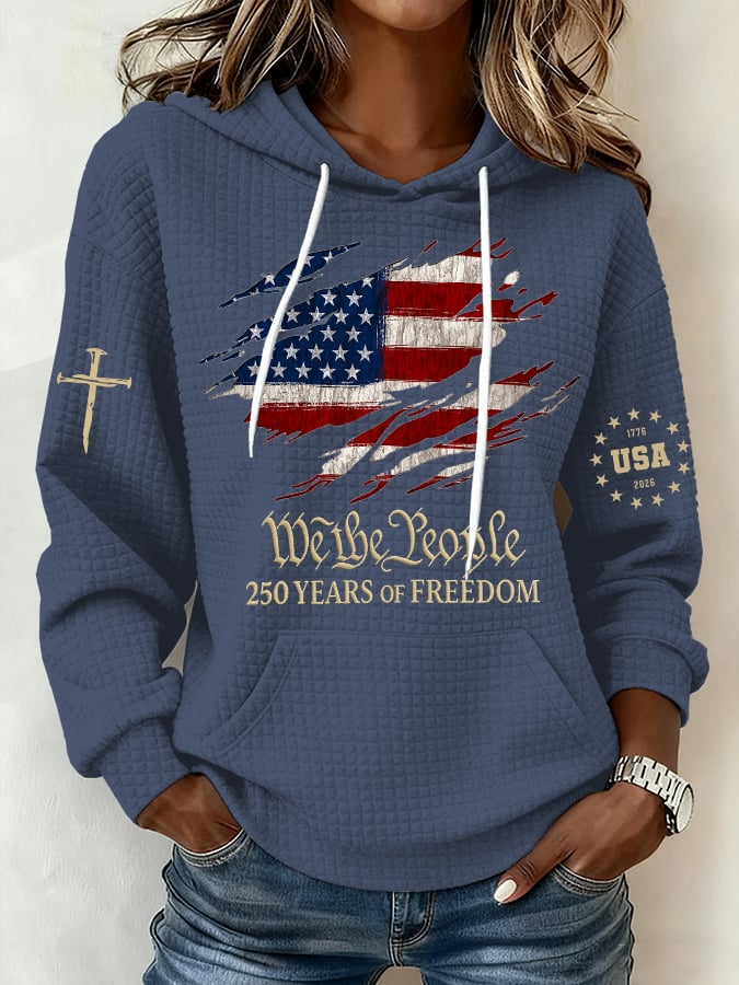Women's 250th America Anniversary Casual Printed Hoodie Sweatshirt-Comfort & Reliable