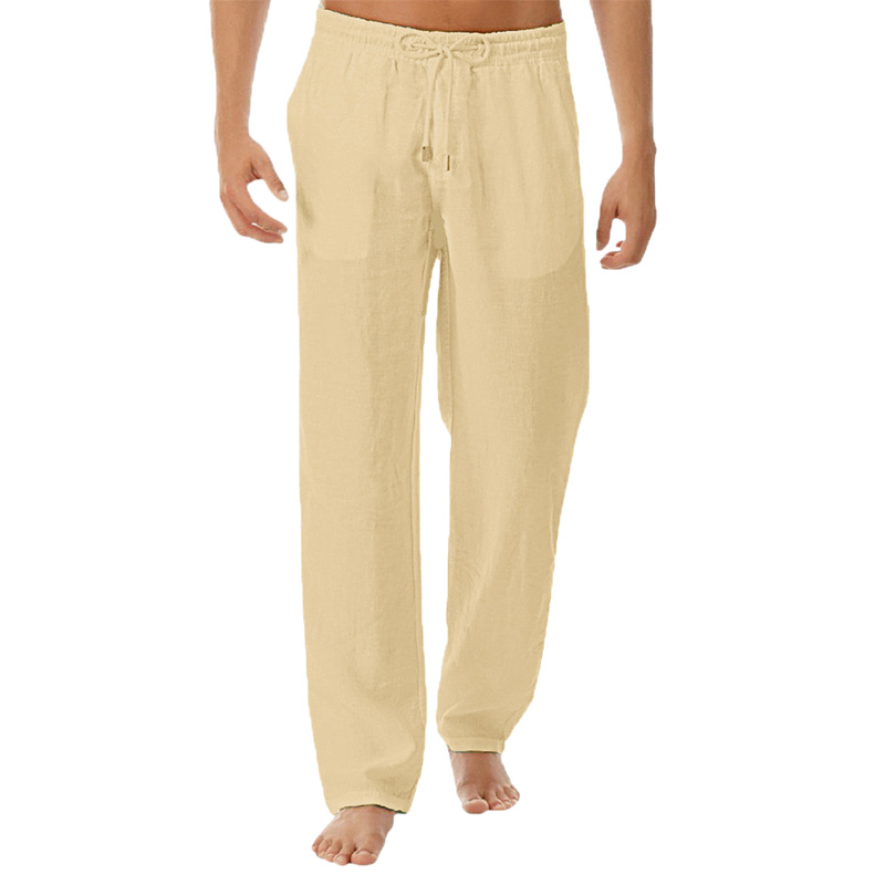 Men's Simple Fashion Solid Color Casual Cotton Linen Trousers-Comfort & Reliable