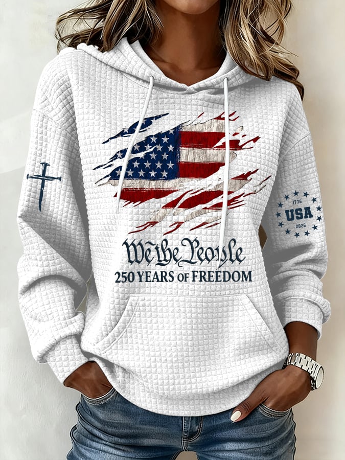 Women's 250th America Anniversary Casual Printed Hoodie Sweatshirt-Comfort & Reliable