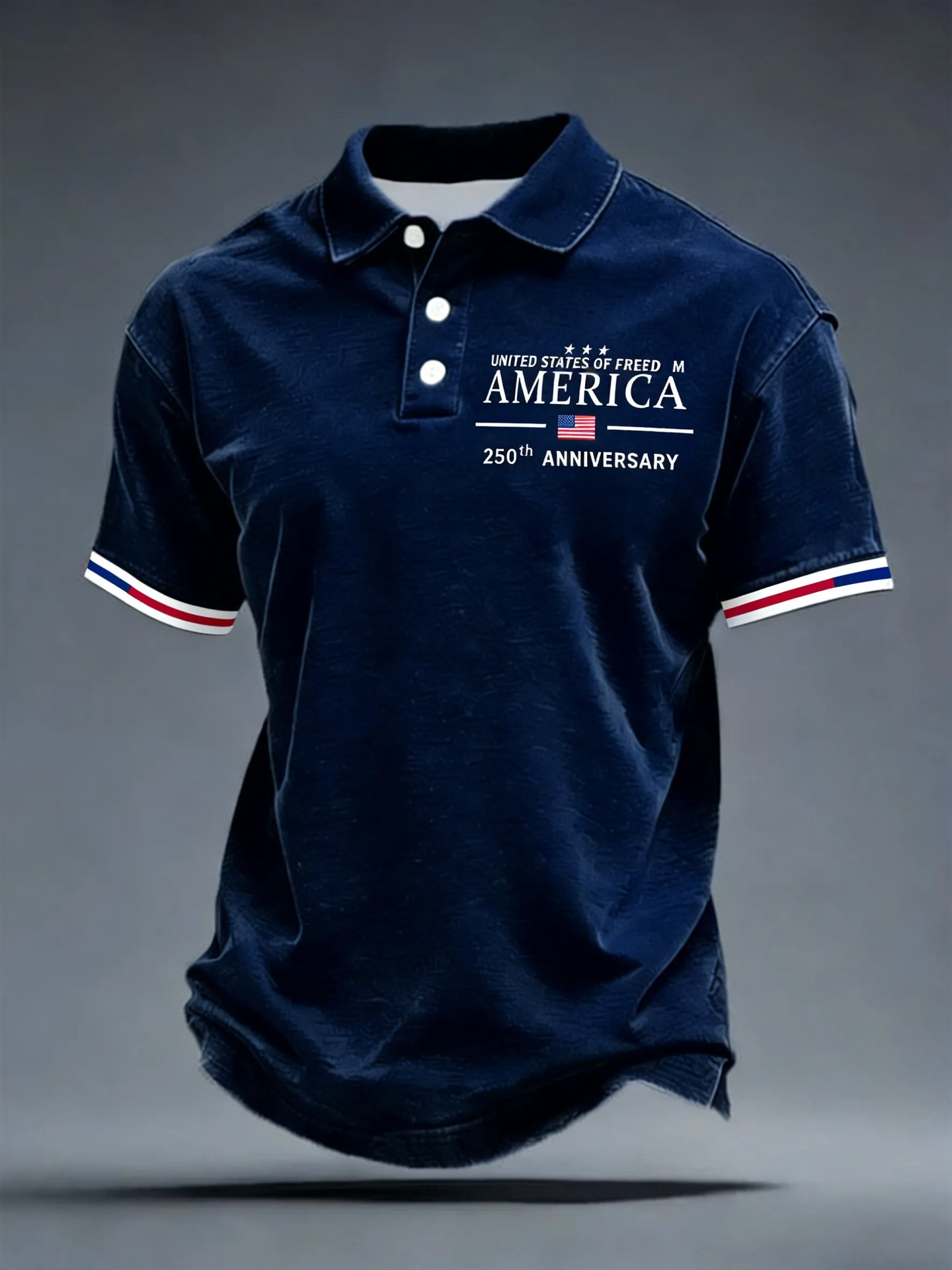Men's American 250th Anniversary Print Casual Polo Shirt