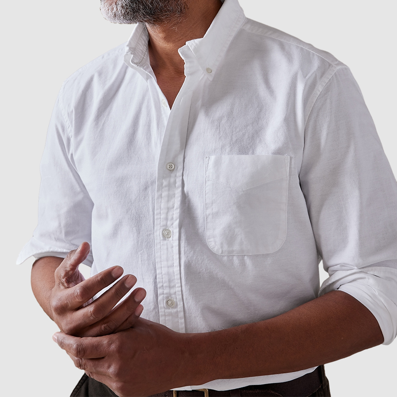 Men's combed cotton white shirt-Comfort & Reliable