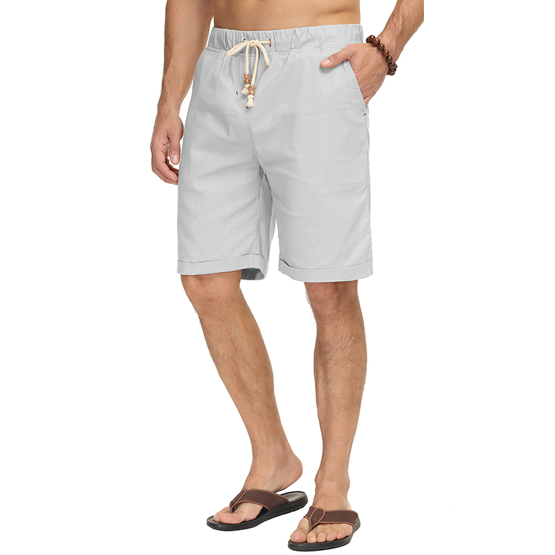 Men's Drawstring Linen Beach Shorts-Comfort & Reliable