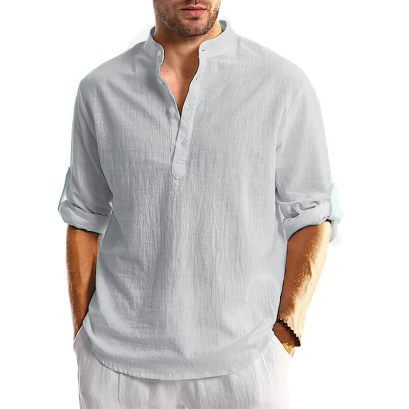 Men's  Linen Casual Long Sleeve Shirt-Comfort & Reliable
