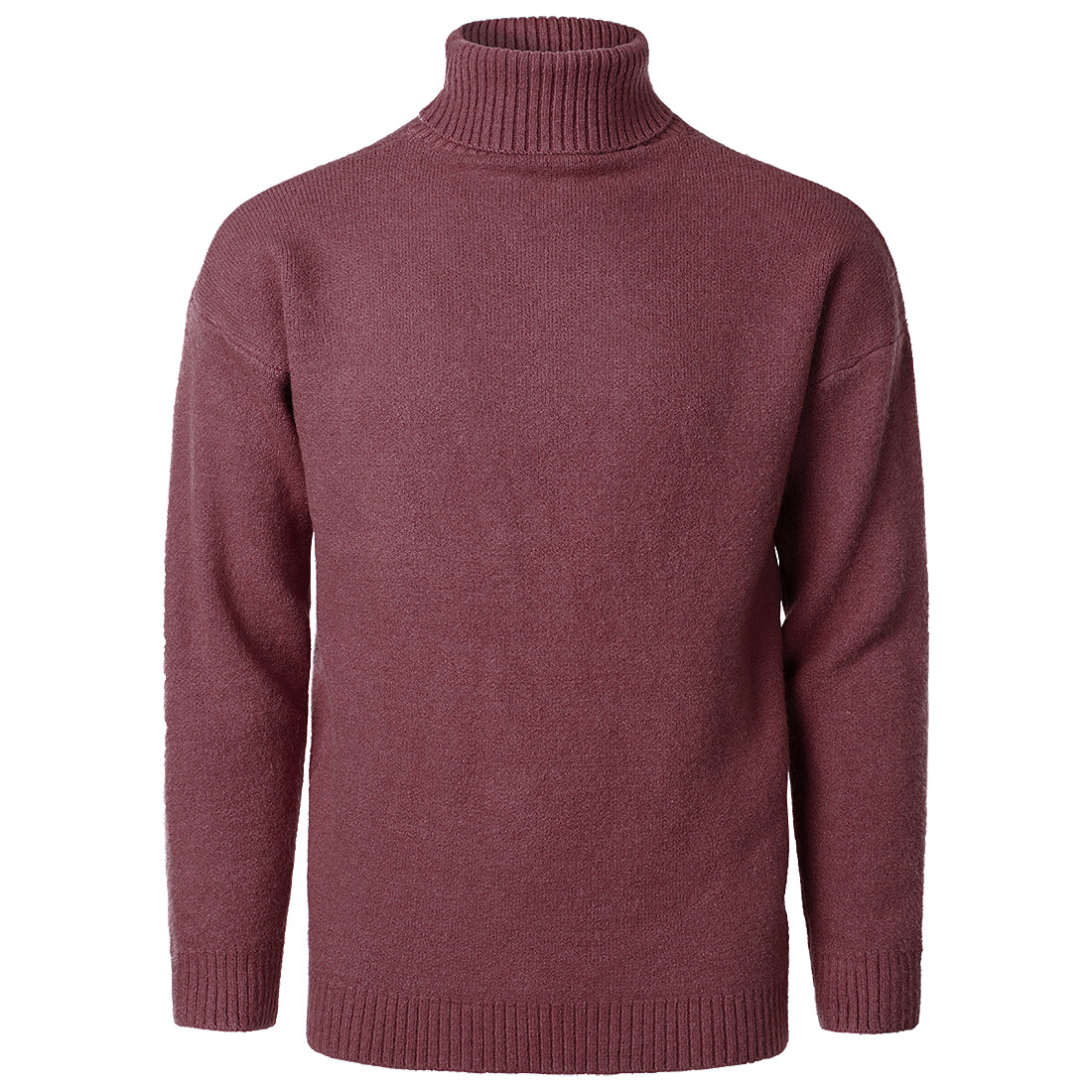 Men's Solid Color High Collar Casual Loose Cashmere Sweater-Comfort & Reliable