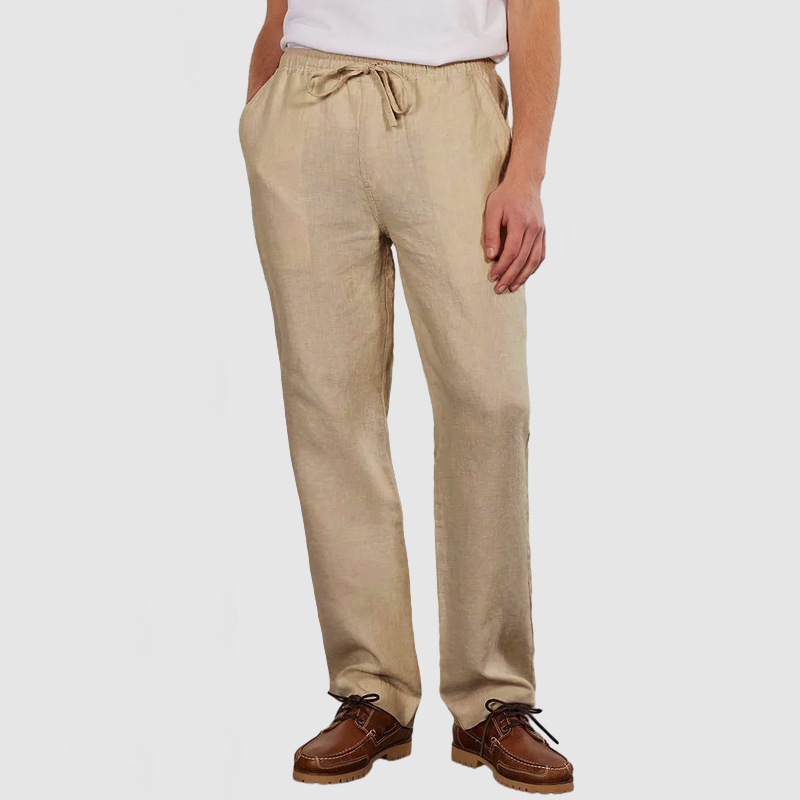 Men's Daily Casual Cotton Linen Lace-Up Trousers-Comfort & Reliable